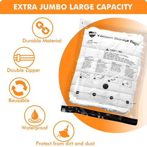 GONGSHI Vacuum Storage Bags (3 x Jumbo, 3 x Large, 3 x Medium, 3 x Small), Space Saver Sealer Compression Bags with Travel Hand Pump GONGSHI Vacuum Storage Bags (3 x Jumbo, 3 x Large, 3 x Medium, 3 x Small), Space Saver Sealer Compression Bags with Travel Hand Pump