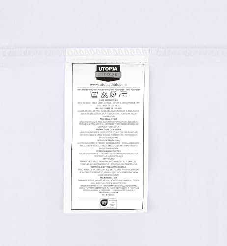 Utopia Bedding Fitted Sheet Single (2 Pack), White - Deep Pocket 14 inch (35 cm) - Easy Care - Soft Brushed Microfibre Fabric - Shrinkage and Fade Resistant - Bottom Sheet