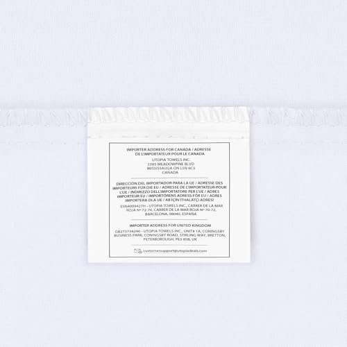 Utopia Bedding Fitted Sheet Single (2 Pack), White - Deep Pocket 14 inch (35 cm) - Easy Care - Soft Brushed Microfibre Fabric - Shrinkage and Fade Resistant - Bottom Sheet