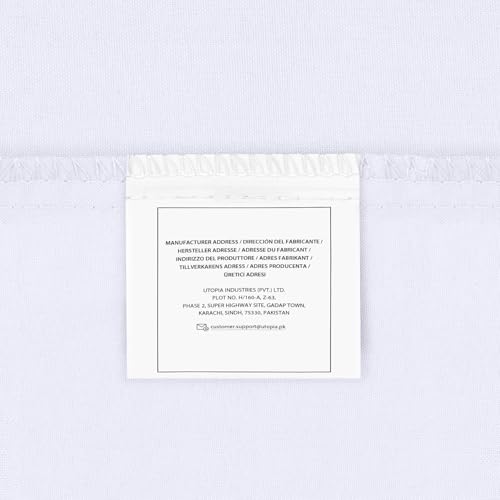 Utopia Bedding Fitted Sheet Single (2 Pack), White - Deep Pocket 14 inch (35 cm) - Easy Care - Soft Brushed Microfibre Fabric - Shrinkage and Fade Resistant - Bottom Sheet