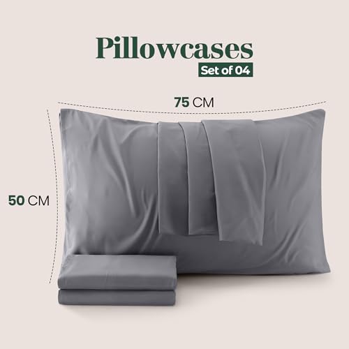 Utopia Bedding - Pillow Cases 4 Pack - Standard Size 50x75 cm - 100% Brushed Microfiber Pillowcases with Envelope Closure - Wrinkle, Fade, Stain Resistant Pillow Cases - Grey