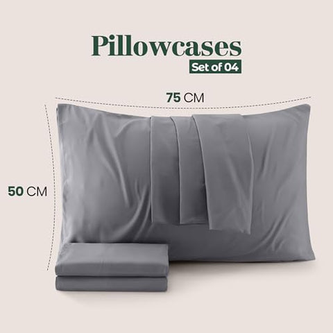 Utopia Bedding - Pillow Cases 4 Pack - Standard Size 50x75 cm - 100% Brushed Microfiber Pillowcases with Envelope Closure - Wrinkle, Fade, Stain Resistant Pillow Cases - Grey