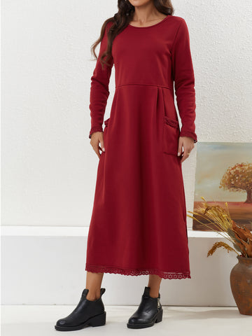 Women's Fashion Loose Fleece-lined Casual Dress