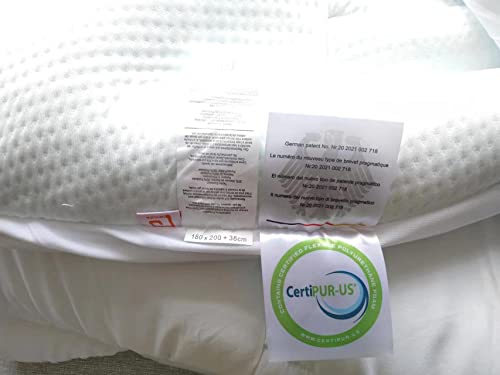 EHEYCIGA Memory Foam Mattress Topper Double Bed, Gel Mattress Pad with Extra Deep Pocket, Breathable Mattress Cover, 135x190x3cm, White