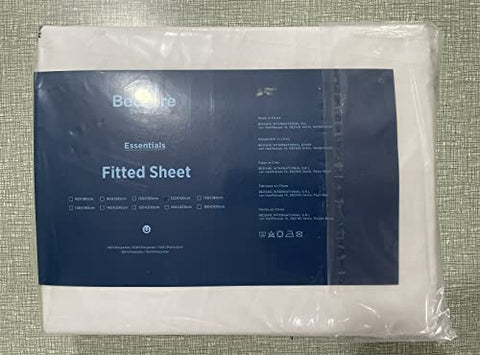 Bedsure Double Fitted Sheet Deep - Bed Sheets Extra Deep Pocket 16 inch (40 cm) made of Soft Brushed Microfiber for Double Bed, Grey, 135x190cm