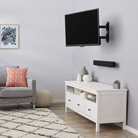 Amazon Basics TV Wall Bracket for 26-55 inch(66cm-140cm) TVs, Swivels Tilts TV Wall Mount for Flat & Curved TV, VESA 100x100mm to 400x400mm, holds up to 36kg, Black