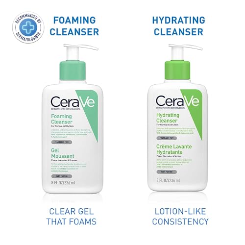 CeraVe Foaming Cleanser, Face & Body, With 3 essential ceramides, niacinamide & hyaluronic acid, For normal to oily skin, 236 ml/8 oz