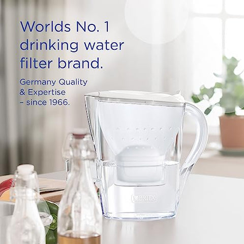 BRITA Marella Water Filter Jug Graphite (2.4L) Starter Pack incl. 3x MAXTRA PRO Pure Performance cartridge - fridge-fitting jug with digital LTI and Flip-Lid - now in sustainable Smart Box packaging