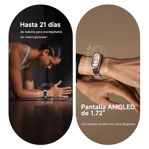 Xiaomi Smart Band 10 Fitness Tracker, 1.72" AMOLED Display, 21-Day Battery Life, 150+ Sports Modes, Heart Rate & Sleep Monitoring, Electronic Compass, 5ATM Waterproof, 2-Year Warranty – Glacier Silver