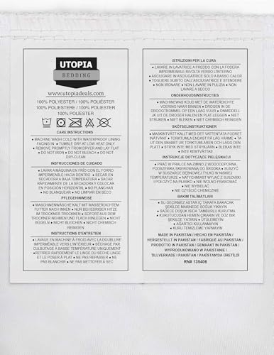 Utopia Bedding Waterproof Mattress Protector Single Bed 90 x 190 cm, Fits Up to 40 cm Deep Mattresses, Premium Terry Single Mattress Protector, All Around Elastic, Single Mattress Cover