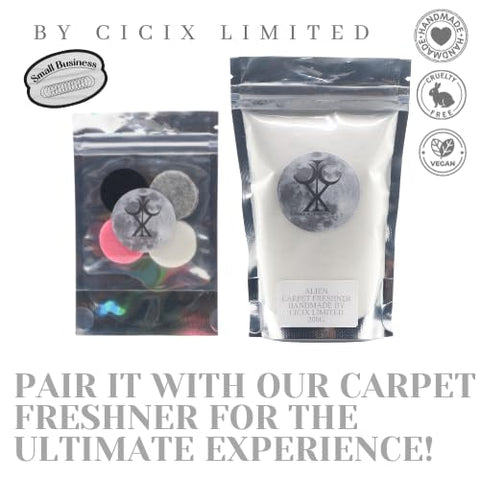 CICIX Scented Vacuum Freshner Discs. 130+ Scents To Pick From. Handmade in England. Strong Scented, Long lasting. Pack of 4x 3cm Discs. Vegan And Cruelty Free. (Clean Cotton)