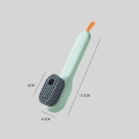 Soft Bristle Shoe Cleaning Brush with Soap Dispenser – Press-Type Liquid Dispensing Scrub Brush for Shoes and Clothes – Household Cleaning Tool (1 Piece)