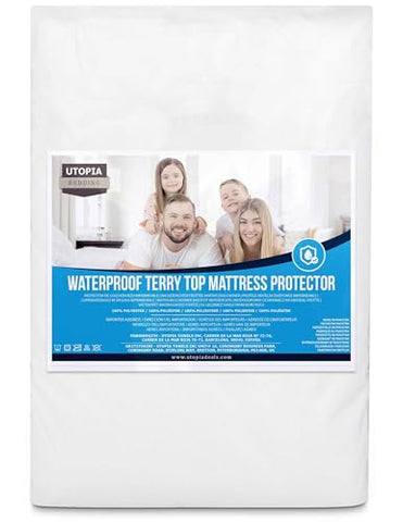 Utopia Bedding Waterproof Mattress Protector Single Bed 90 x 190 cm, Fits Up to 40 cm Deep Mattresses, Premium Terry Single Mattress Protector, All Around Elastic, Single Mattress Cover