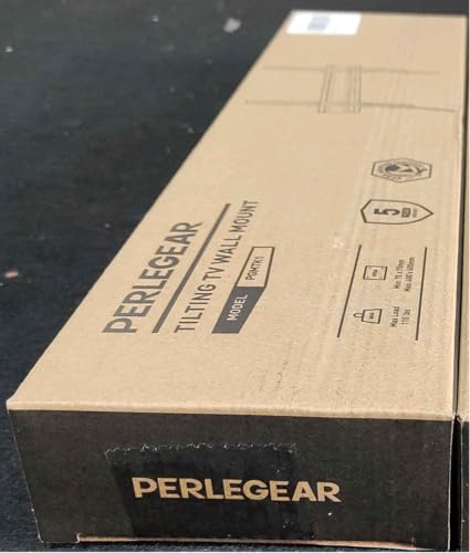Perlegear TV Wall Bracket for 26-60 inch TVs up to 52kg, Sturdy Tilt TV Bracket with VESA 75x75-400x400mm, 55 Inch Slim Wall Mount with Safe Pull Strings