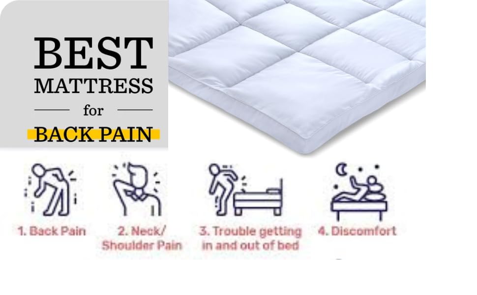 Hotel Quality Box Stitched Microfibre Mattress Topper 5cm Super soft Heavy Fill Orthopaedic Anti Allergy Quilted Mattress Topper (Double,137Cm X190cm)