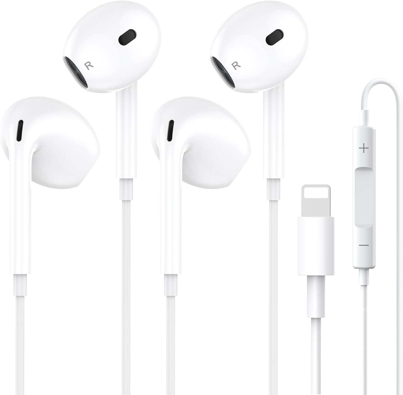 2-Pack Lightning Headphones, [MFi Certified] iPhone Headphones Wired Built-in Microphone and Volume Control Noise Cancellation，Wired Earphones Compatible with iPhone 14/14 Pro/13/12/11/XR/XS/X/8/7/SE