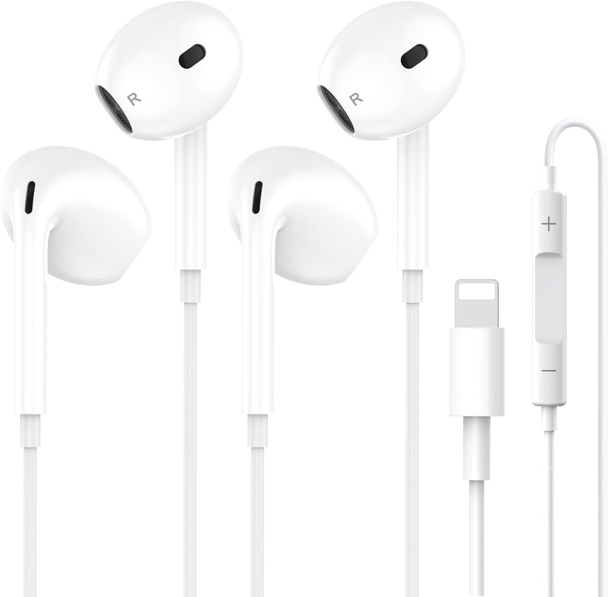 2-Pack Lightning Headphones, [MFi Certified] iPhone Headphones Wired Built-in Microphone and Volume Control Noise Cancellation，Wired Earphones Compatible with iPhone 14/14 Pro/13/12/11/XR/XS/X/8/7/SE
