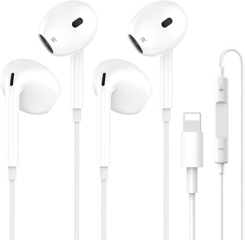 2-Pack Lightning Headphones, [MFi Certified] iPhone Headphones Wired Built-in Microphone and Volume Control Noise Cancellation，Wired Earphones Compatible with iPhone 14/14 Pro/13/12/11/XR/XS/X/8/7/SE