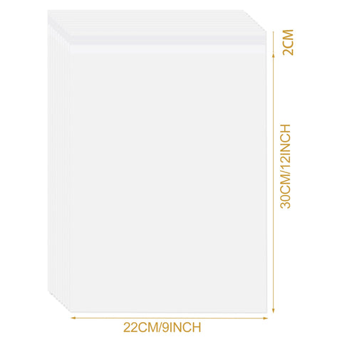 A4 Clear Self-adhesive Bags 100 Pack, 22x30CM Self Sealing Cellophane Display Bags/Sealable Bags, Food Safe, A4 Cello Bags OPP for Cookies,Cards,Envelopes,Pictures