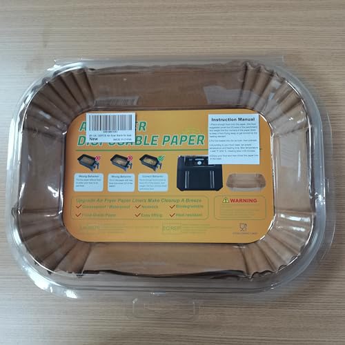 BYKITCHEN 100pcs Air Fryer Liners for Ninja Dual, Air Fryer AF300UK AF400UK Accessories, Disposable Airfryer Parchment Paper Liners, Compatible with Ninja, Breville, Tower & Other Dual Zone Fryers
