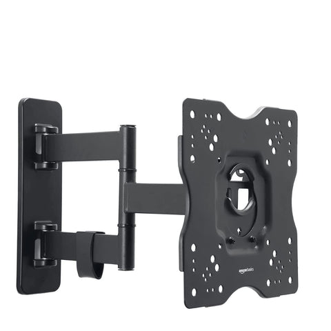 Amazon Basics TV Wall Bracket for 26-55 inch(66cm-140cm) TVs, Swivels Tilts TV Wall Mount for Flat & Curved TV, VESA 100x100mm to 400x400mm, holds up to 36kg, Black