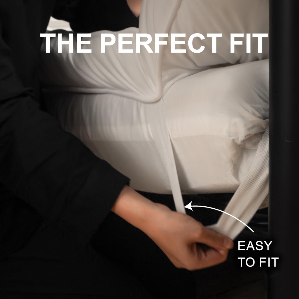 4AS Supersoft Mattress Topper Double Bed - 1100 GSM Filling 4 Inch (10cm) Thick Mattress Topper with Elasticized Corner Straps - White (Double 137x190 cm)