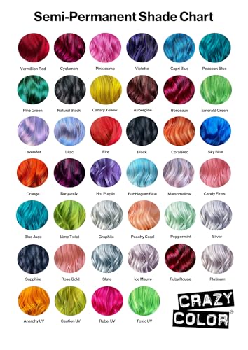 Crazy Color Vibrant Vermillion Red Semi-Permanent Hair Dye. Highly Pigmented Scarlet Red Conditioning & Oil Nourishing Vegan Formula | No Bleach or Ammonia | 100ml