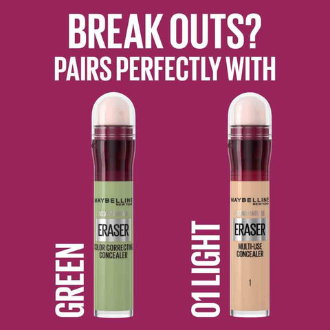 Maybelline Concealer Instant Anti Age Eraser Eye Concealer, Dark Circles and Blemish Concealer, Ultra Blendable Formula 01 Light