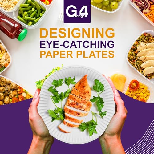 G4GADGET 100 Paper Plates 23cm - 9inch Paper, Disposable, Party