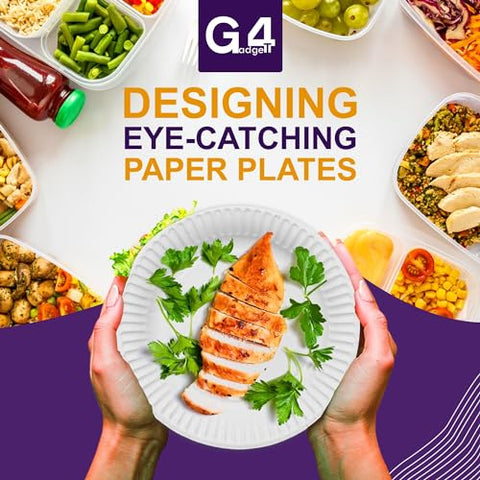 G4GADGET 100 Paper Plates 23cm - 9inch Paper, Disposable, Party
