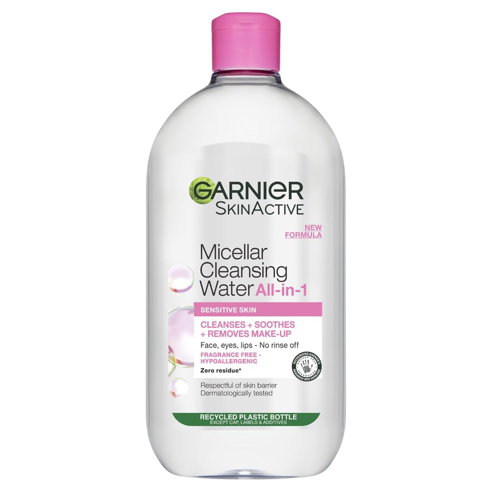 Garnier Micellar Cleansing Water, Gentle face Cleanser & Makeup Remover, Fragrance-Free, Vegan Formula, Suitable For All Skin Types, Even Sensitive, Skin Active, 700ml