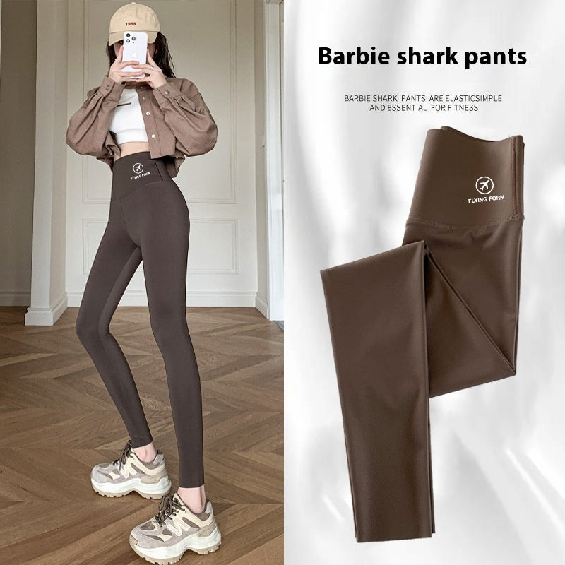 Women's Fashionable Slimming High Waist Belly Contracting All-matching Warm Shark Pants