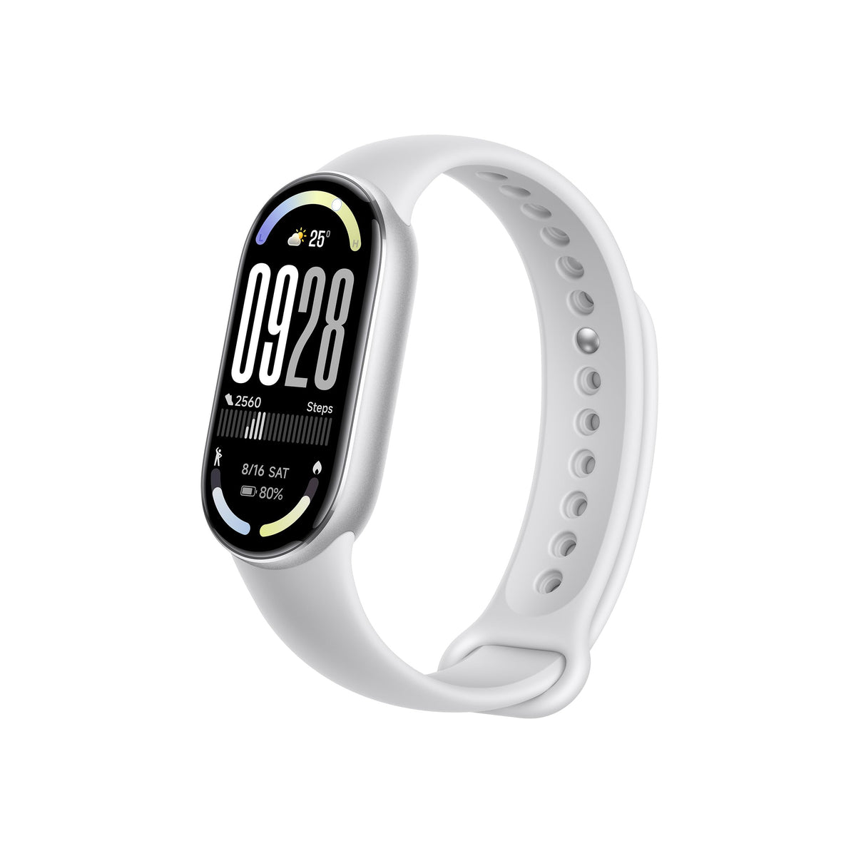 Xiaomi Smart Band 10 Fitness Tracker, 1.72" AMOLED Display, 21-Day Battery Life, 150+ Sports Modes, Heart Rate & Sleep Monitoring, Electronic Compass, 5ATM Waterproof, 2-Year Warranty – Glacier Silver
