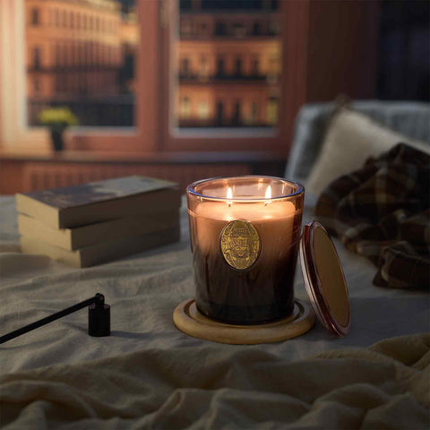 M&SENSE Scented Candles Gifts for Women 560g Mahogany Sandalwood, 2-Wick Natural Soy Wax Large Candle 110H Long Burning, Aromatherapy Candle Gift for Men, Perfect Halloween Christmas Birthday Gifts