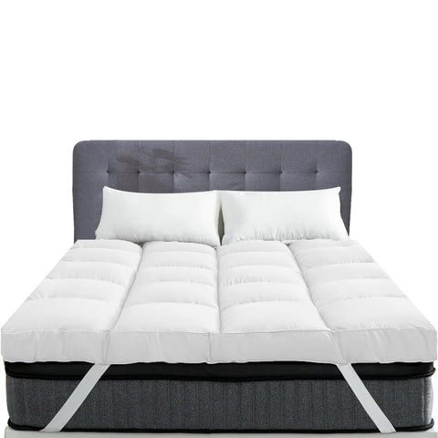 Linens World Small Double Mattress Topper, 10CM Extra Thick Mattress Topper Small Double Bed, 1000GSM Filling Fiber - Luxurious Comfort, Hypoallergenic, Elastic Straps Deep Pocket 4FT Topper