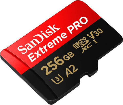 SanDisk 256GB Extreme PRO micro SD card + SD adapter, (For Smartphones, Action Cams, Drones, Speeds up to 200 MB/s) A2 App Performance + RescuePro Deluxe UHS-I, Class 10, U3,