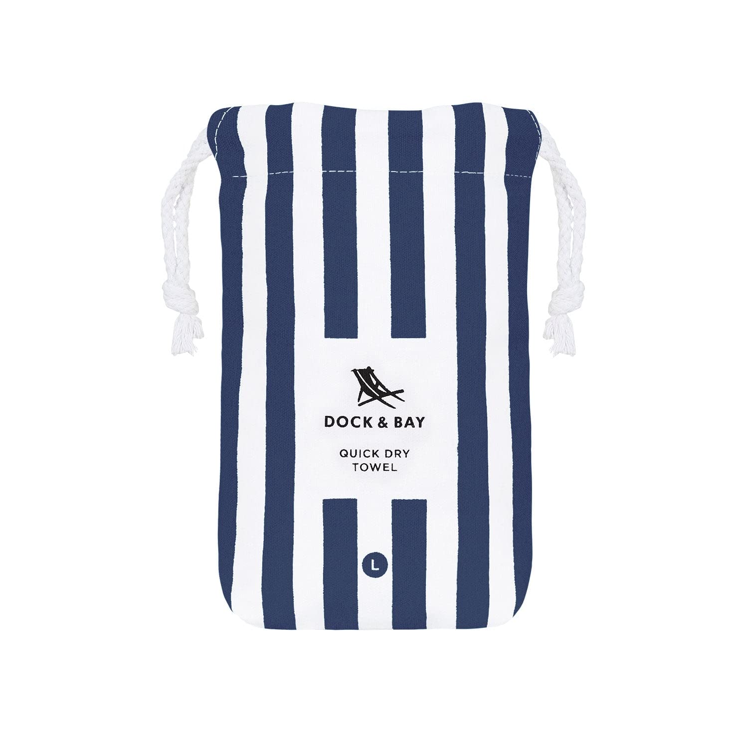 Dock & Bay Beach Towel - Quick Dry, Sand Free - Compact, Lightweight - 100% Recycled - Includes Bag - Cabana - Whitsunday Blue - Large (160x90cm, 63x35)