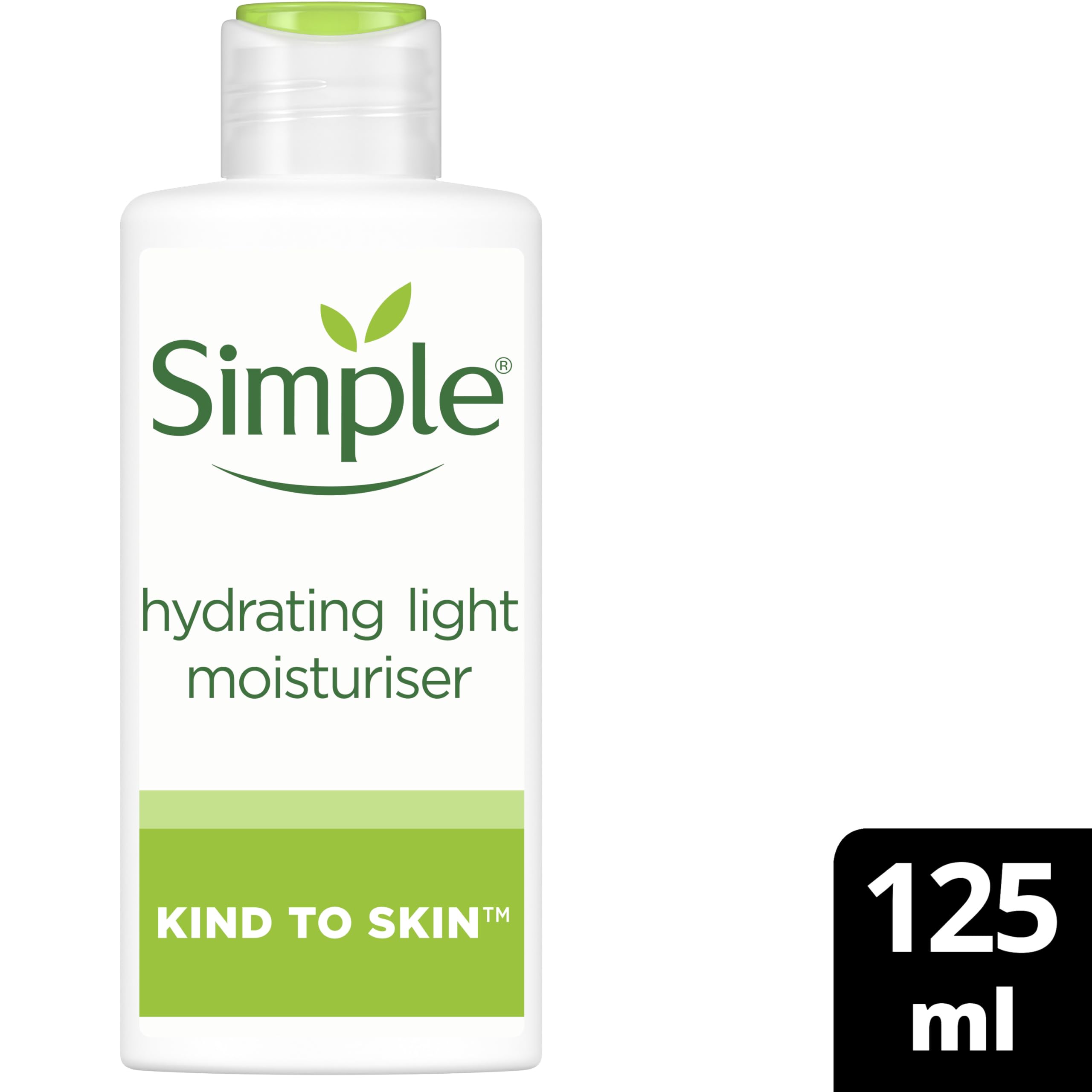 Simple Kind to Skin Hydrating Light Moisturiser Skin Care Product with Pro-Vitamins B5 and E for 12-Hour Moisturisation 125 ml