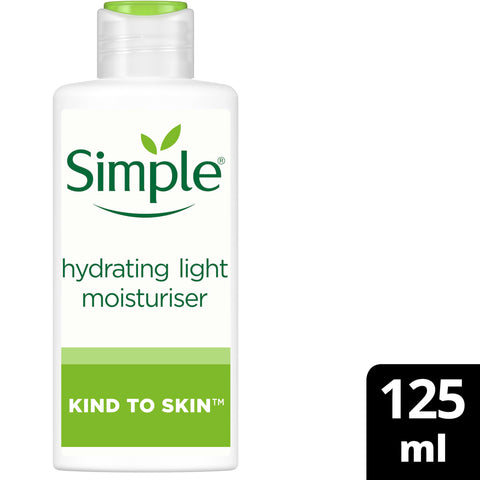 Simple Kind to Skin Hydrating Light Moisturiser Skin Care Product with Pro-Vitamins B5 and E for 12-Hour Moisturisation 125 ml