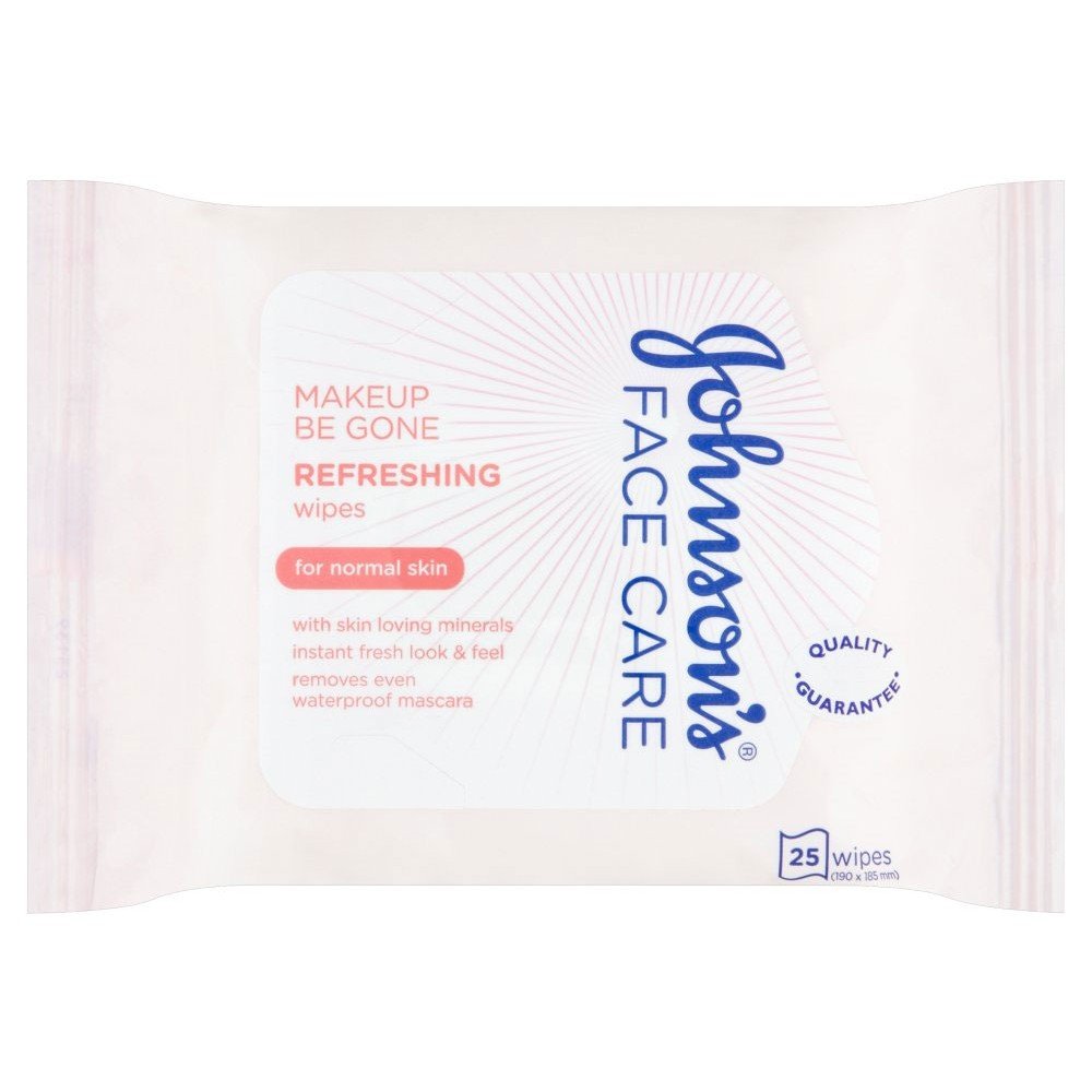 Johnson's Face Care Make Up Be Gone Refreshing Wipes - Pack of 25
