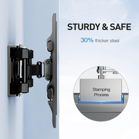 PERLESMITH TV Wall Bracket, for 37-85 Inch TVs up to 60kg, Swivel Tilt Extend TV Wall Mount, 55 65 inch Wall Brackets max VESA 600x400mm, PSPILFK1