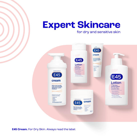 E45 Moisturising Lotion 500 ml for Dry & Sensitive Skin - Long-Lasting Hydration Protect from Dryness, Reduce Redness - Dermatological Body Moisturiser Lotion - Body Lotion - Daily Moisturiser