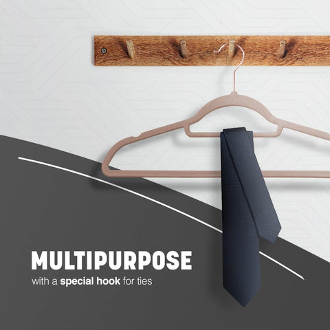 KEPLIN Velvet Hangers 20 Pack - Non-Slip Clothes Hangers with Tie Bar & 360° Hook - Durable & Sturdy, Space-Saving Wardrobe Organisers for Suits, Jackets & Clothes- Home Storage Solution (Blush Pink)