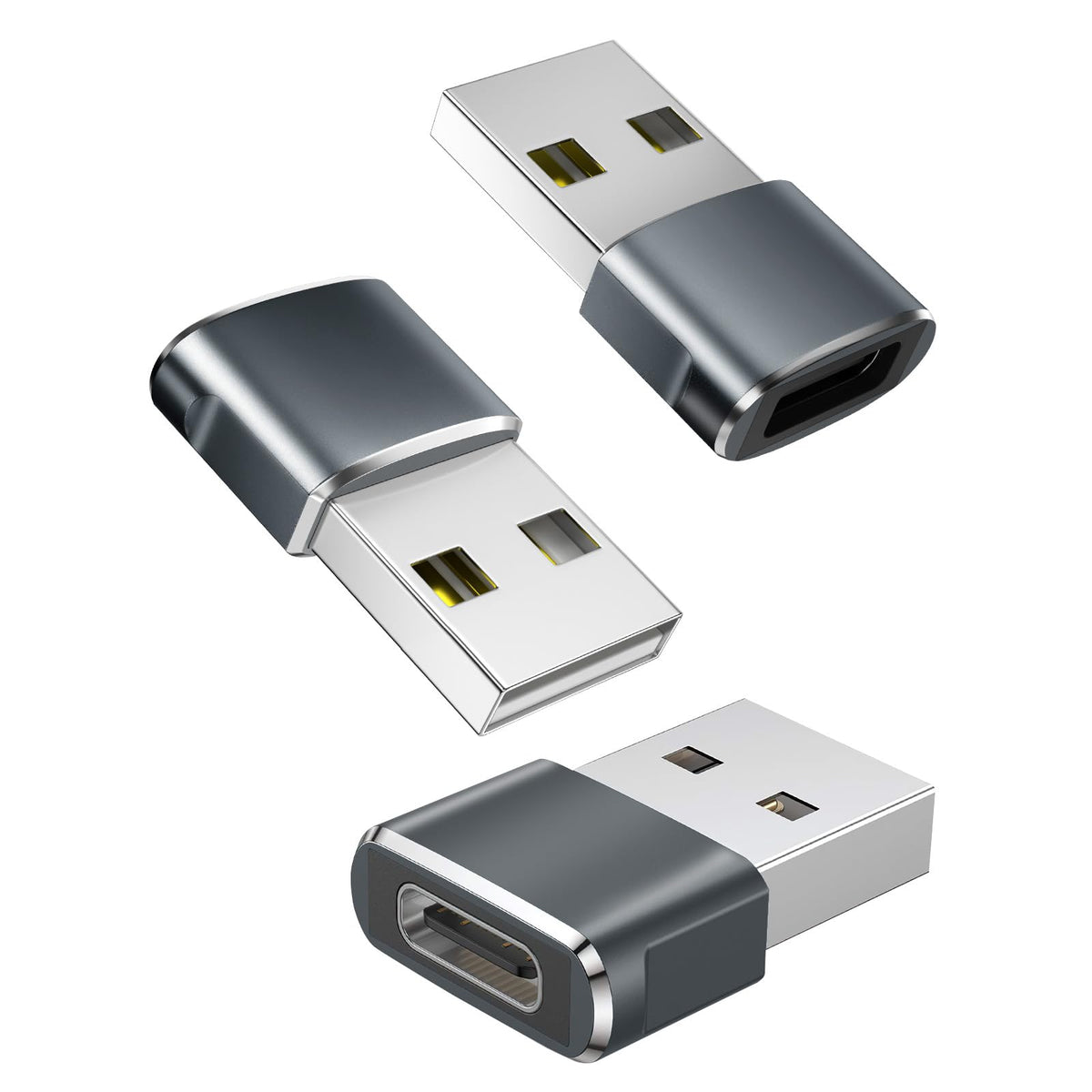 USB C to USB Adaptor, USB to USB C Adapter 3Pack, Type C Female to A Male Charger Cable Converter Compatible with Mbook, Notebook, Tablet, Smartphone, Airpods,Galaxy S23 S24 A34, iPad 10 Air 4 5