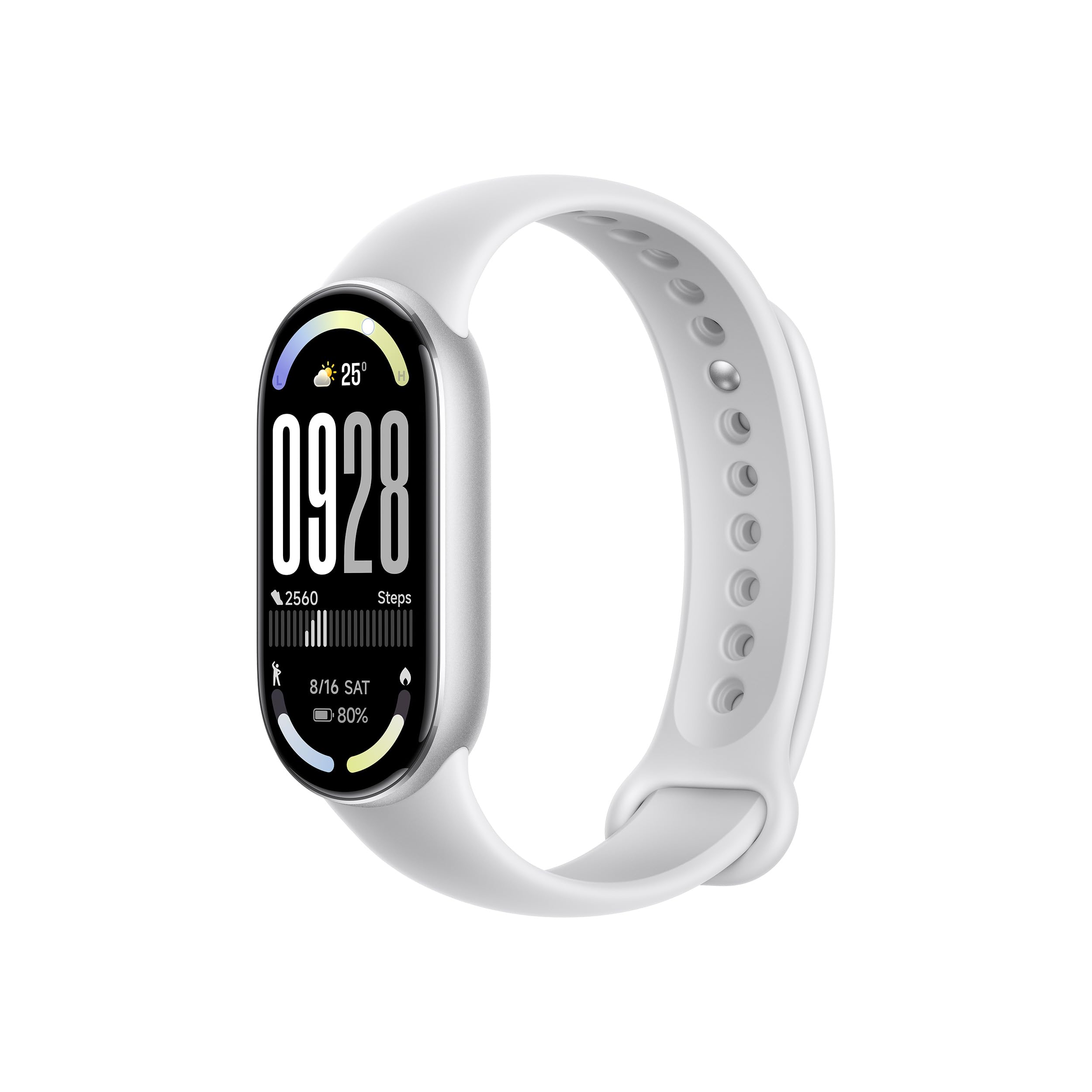 Xiaomi Smart Band 10 Fitness Tracker, 1.72" AMOLED Display, 21-Day Battery Life, 150+ Sports Modes, Heart Rate & Sleep Monitoring, Electronic Compass, 5ATM Waterproof, 2-Year Warranty – Glacier Silver