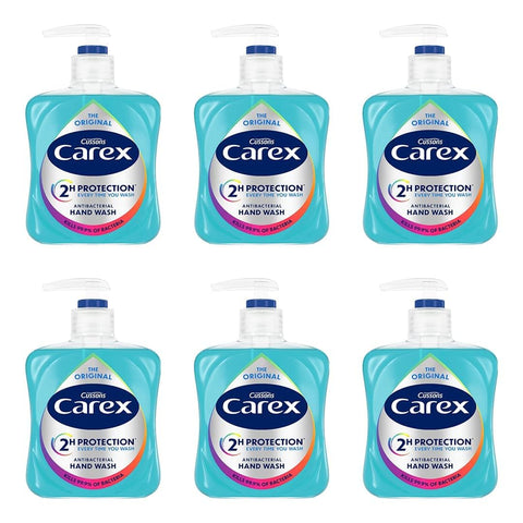 Carex Original Antibacterial Hand Wash, Clean & Protect Hands, Bulk Buy, Pack of 6 x 250 ml (Packaging may vary)