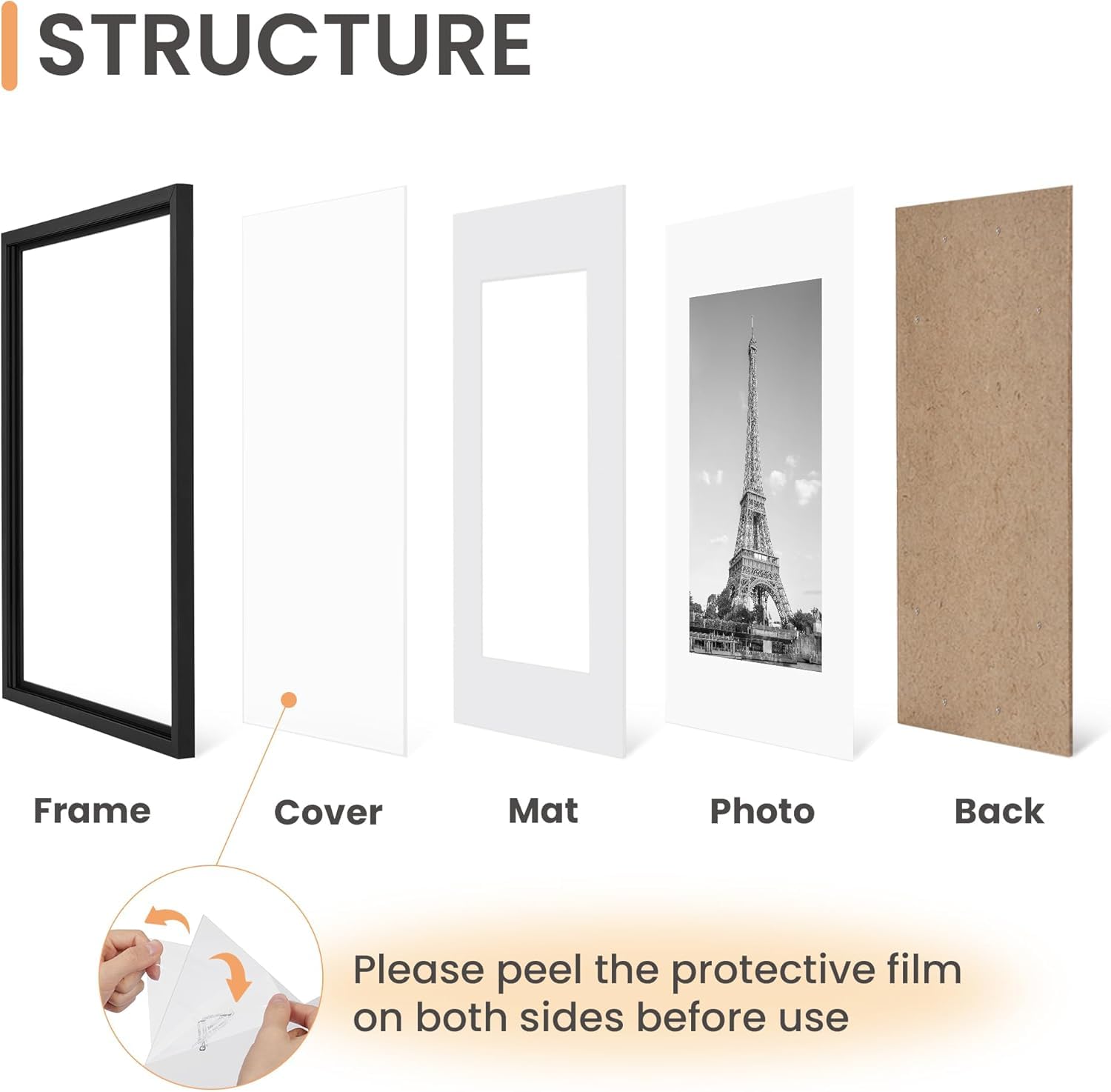 upsimples A3 Picture Frame, 3 Pack Black Photo Frame, Wall Hanging Picture 29.7 x 42cm