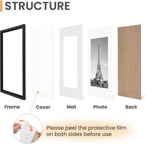 upsimples A3 Picture Frame, 3 Pack Black Photo Frame, Wall Hanging Picture 29.7 x 42cm