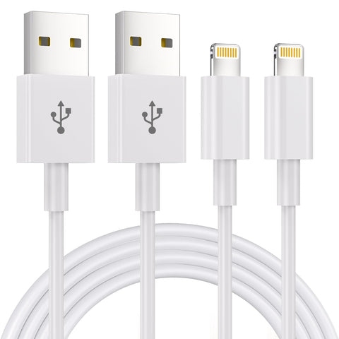 2Pack 1.8M iPhone Charger Cable [Apple MFi Certified] Lightning to USB Cable Lead 6 Foot, 2.4A Fast Charging Cable for iPhone 14 13 12 11 Pro Max XS XR X 8 7 6 Plus 5, iPad and iPod