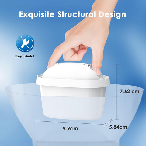 Waterdrop Water Filter Cartridges, Replacement for Brita® Maxtra+® Plus, Maxtra Pro® All-in-1, Compatible with Brita® Marella® Jug and Kettle, Reduce PFAS, PFOA/PFOS, TÜV SÜD, NSF Certified (6)
